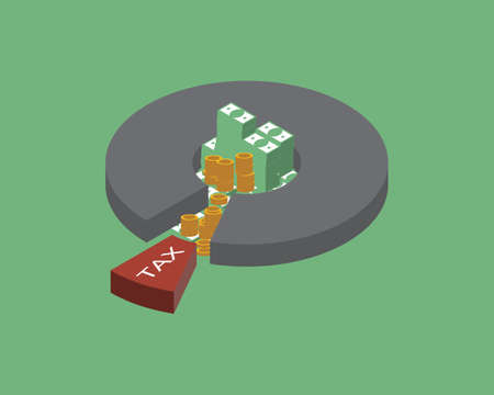 receiving salary or income and have to pay for personal income taxのイラスト素材