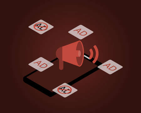 manage Ad preference to personalize and control or ban the ads you see from mediaのイラスト素材