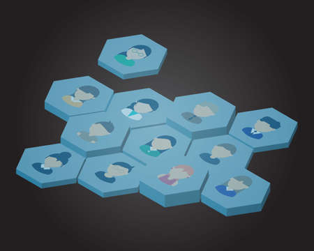 Data transform of digital human database vectorのイラスト素材