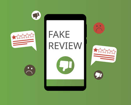get fake review from customer or employee to have a bad reviewのイラスト素材