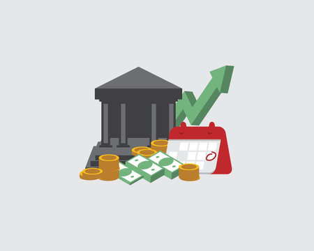 fixed deposit account which provides investors a higher rate of interest than a regular savings account until the given maturity dateのイラスト素材