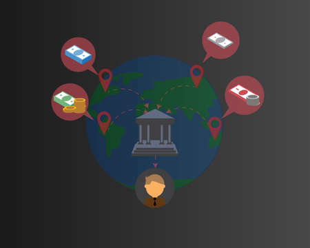 Foreign Currency Deposit Account to receive income from foreign sourcesのイラスト素材