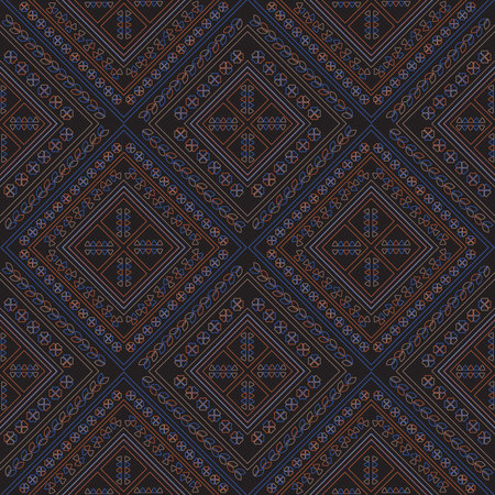 ethnics geometric line seamless in black background for fabric