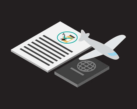 permission to fly with vaccine requirement before travel aboardのイラスト素材