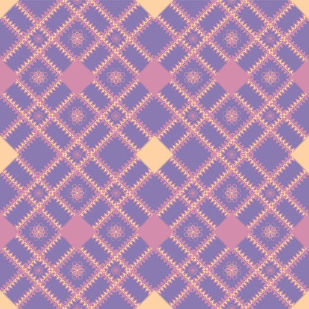 ethnic pattern with geometric seamless flower in purple background for fabric