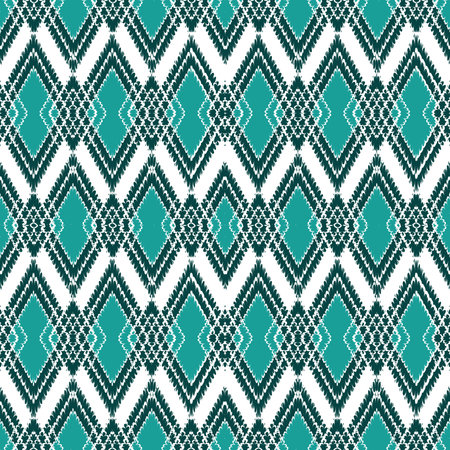 ethnic pattern with geometric seamless flower in green background for fabric