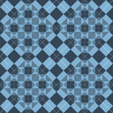 ethnic pattern with check seamless in blue background for fabric