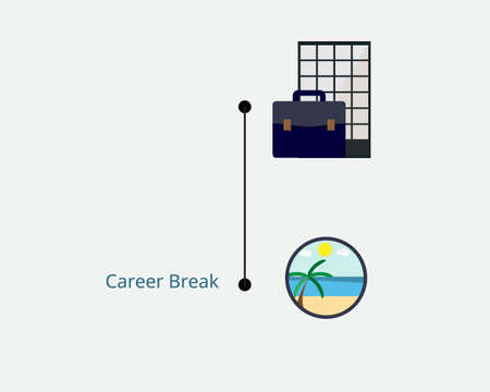 career break which is the gap that employee quit a job to travel and restのイラスト素材