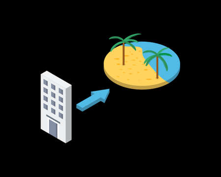 career break which is the gap that employee quit a job to travel and restのイラスト素材