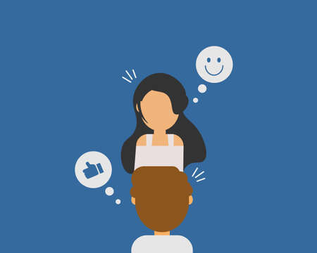 making good first impression when one person first encounters another person and forms a good mental image of that personのイラスト素材