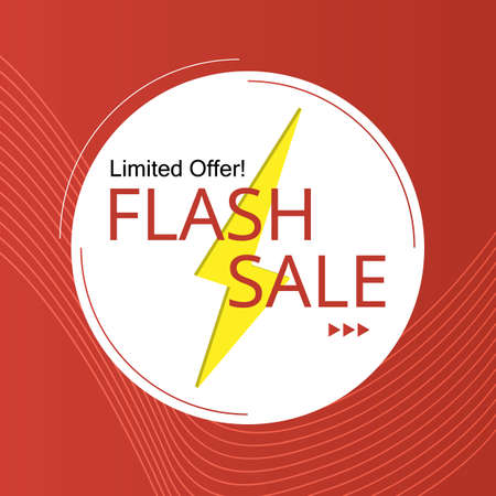 Flash sale discount banner template promotion in red background for advertisingのイラスト素材
