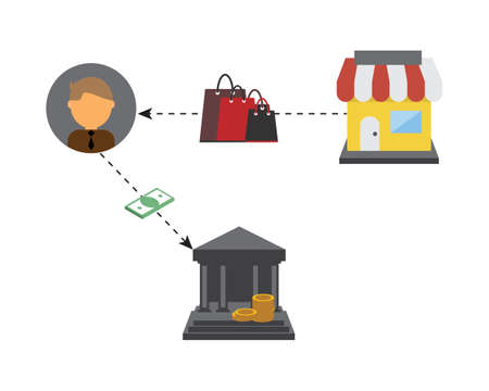 reverse charge which you charge yourself the VAT or GST and then claim this back as input taxのイラスト素材