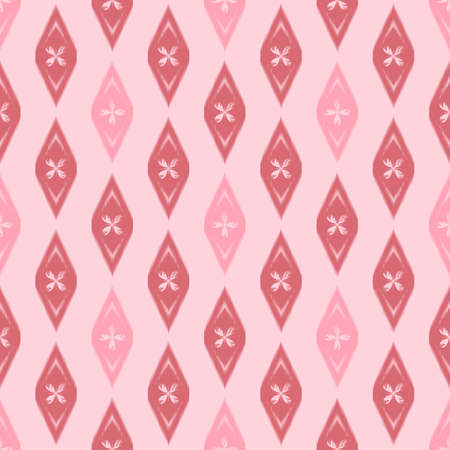 ethnic ikat pattern with in red and pink color for fabric seamless printingのイラスト素材