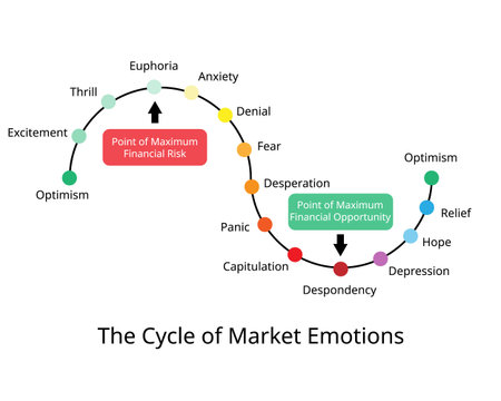 The cycle of market emotions which Human emotion drives financial
markets in many stage