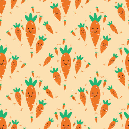 cute carrot seamless background for fabric patternのイラスト素材