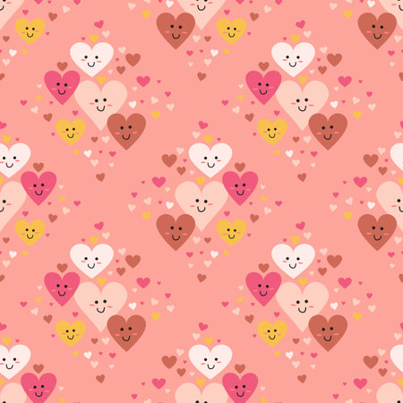 cute heart seamless background for fabric pattern for valentine's dayのイラスト素材