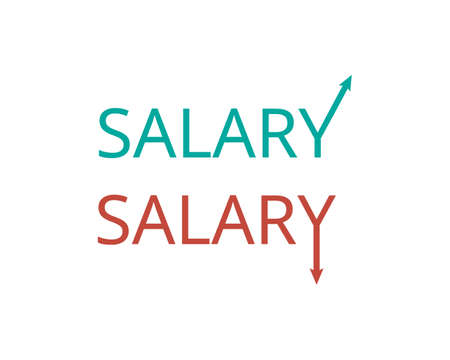 Salary Increase or salary raise compare to salary cut or salary decreaseのイラスト素材