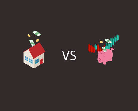 Invest or Pay off house Mortgageのイラスト素材