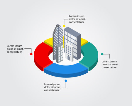 business plan or business analysis template for infographic for presentation for 4 elementのイラスト素材