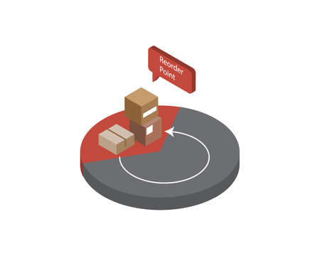 reorder point or ROP is a specific level at which your stock needs to be replenishedのイラスト素材
