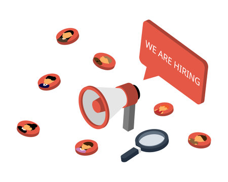 recruitment banner of we are hiring to recruit candidateのイラスト素材