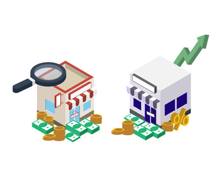 financial ratio analysis or accounting ratio to analysis to evaluate the financial health of companiesのイラスト素材