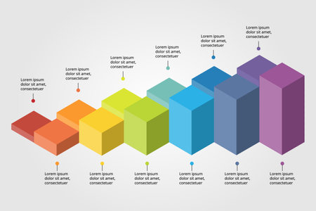 square chart of 12 month timeline template for infographic for presentation for 12 elementのイラスト素材