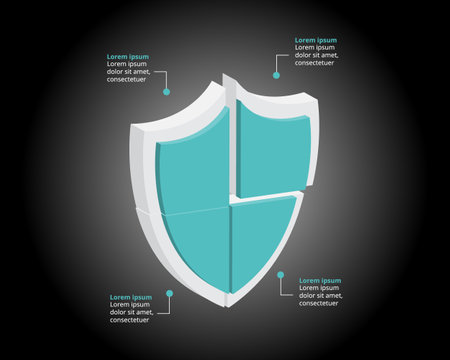 security template for infographic for presentation for 4 elementのイラスト素材