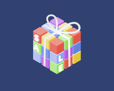 pastel pile of gift box for for salesのイラスト素材