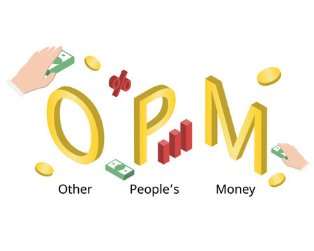 other people's money or OPM to borrow capital money for investmentのイラスト素材