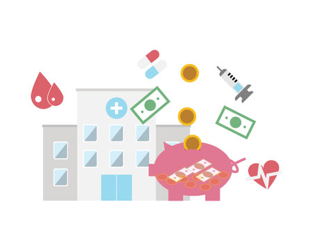 HSA or Health service account is a bank account you use to save money for medical expensesのイラスト素材