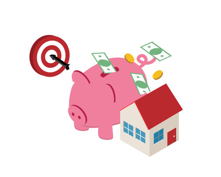 money plan to Save money for house or property investmentのイラスト素材