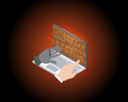 AI chatbot with large language models of Prompt engineering of using artificial intelligence and natural language processingのイラスト素材