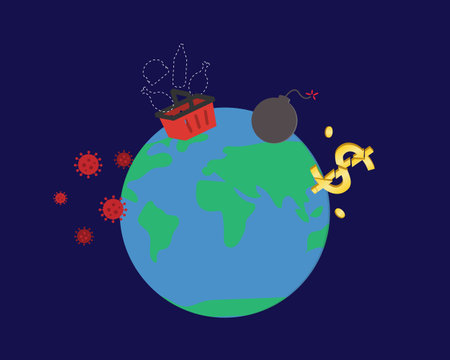 global polycrisis occurs when crises in multiple global systems become causally entangled in ways that significantly degrade humanity's prospectsのイラスト素材