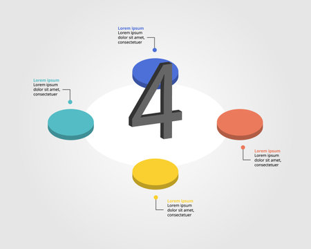 circle template for infographic for presentation for 4 elementのイラスト素材