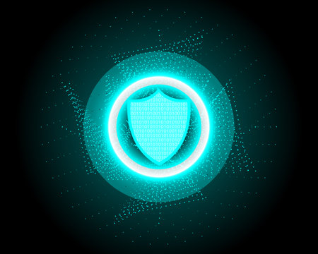 blue network light code and data security abstract technology backgroundのイラスト素材