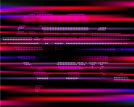 red light of world map for global crisis abstract background with futuristic laser network lightのイラスト素材
