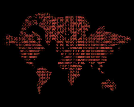 Global Technology Risk or critical risk management of the world map with blur coding text inside