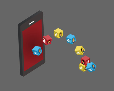 data marketplace to sell Personal data to third-party or data leak outのイラスト素材