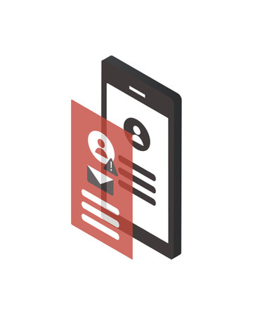 Email spoofing is when attackers tamper with emails to disguise themselves as legitimate sendersのイラスト素材