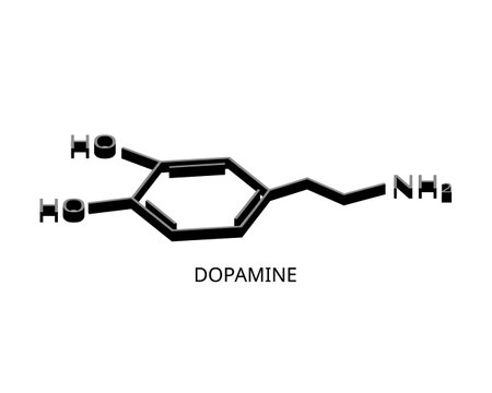 Dopamine is a hormone and neurotransmitter that affects emotions, behavior, movementのイラスト素材