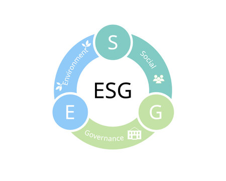 ESG or Environmental, Social and  Governance for socially responsible investorsのイラスト素材