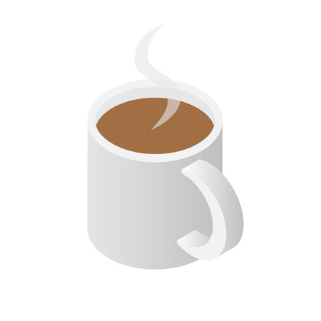 Isometric coffee cup served hotのイラスト素材