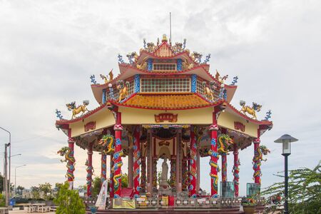 Goddess Kuan beautiful beachfront location on a rainy day.の写真素材