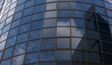 Morden blue glass office building.の写真素材