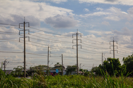Electricity infrastructure is brought prosperity to the people.の写真素材