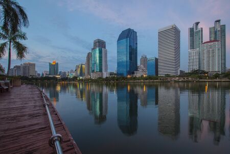 Skyscraper in Bangkok views from Benjakiti  Parkの写真素材