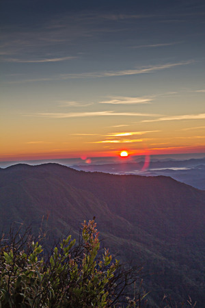 Morning at khao leam national park's highest peaks in Kanchanaburi in Thailand.の写真素材