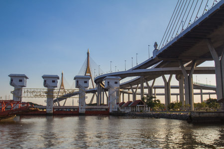 Bhumibol Bridge, the most beautiful in Thailand.