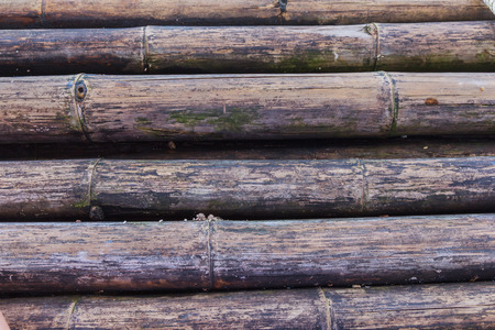 Old bamboo wall texture backgroundの写真素材